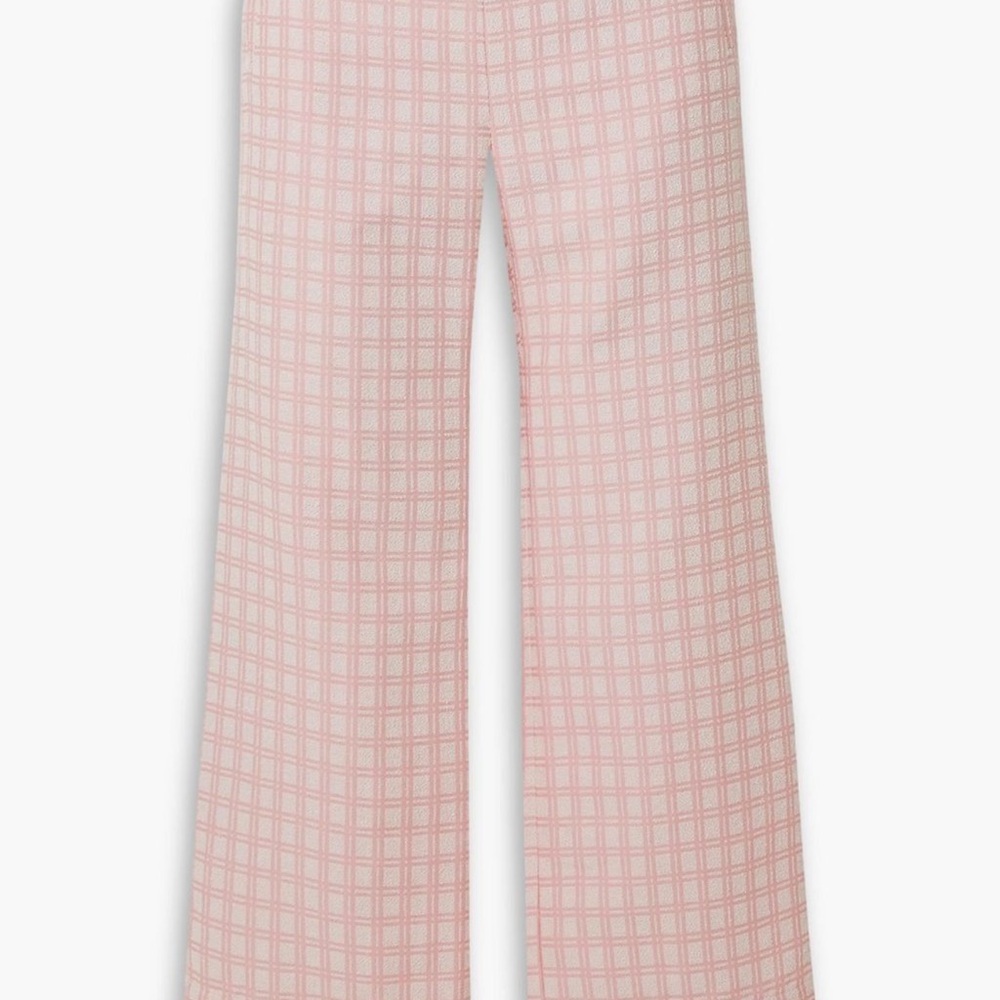 Lisa Marie Fernandez Pink Plaid Wide-Leg Pant Capris